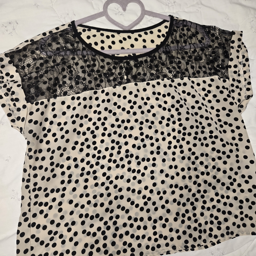 Polka Dot Lace Women's Top
